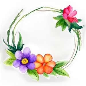 Watercolor Flower Circle PNG Evu19 PNG