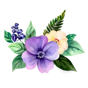 Watercolor Flower Decor PNG 3