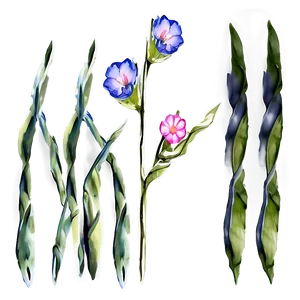 Watercolor Flower Stem PNG Hnk