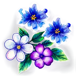 Watercolor Flower Stickers Png 06272024 PNG image