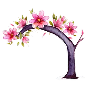 Watercolor Flower Tree Art Png 92 PNG image