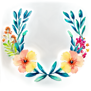 Watercolor Flower Wreath Png 40 PNG image