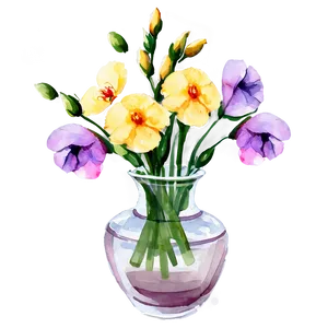 Watercolor Flowers In Vase PNG 45 PNG