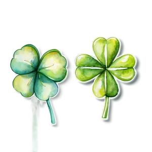 Watercolor Four Leaf Clover PNG 51