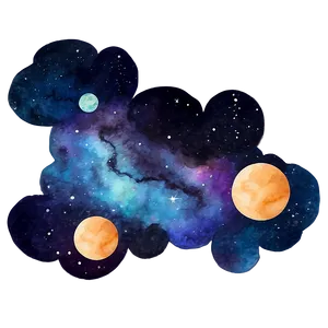 Watercolor Galaxy Sky PNG 78