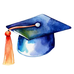 Watercolor Graduation Cap Clipart Dex1 PNG