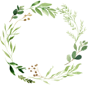 Watercolor Greenery Garland PNG image