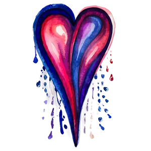 Watercolor Heart Clipart Png 06132024 PNG image