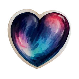 Watercolor Heart Emoji PNG Image 05042024 PNG