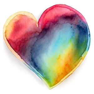 Watercolor Heart Emoji PNG Image 05042024