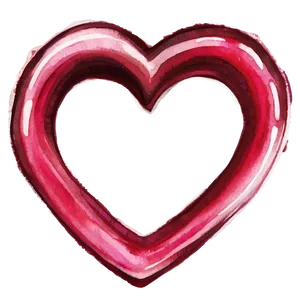 Watercolor Heart Frame PNG 05252024