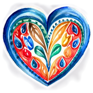 Watercolor Heart Painting PNG A