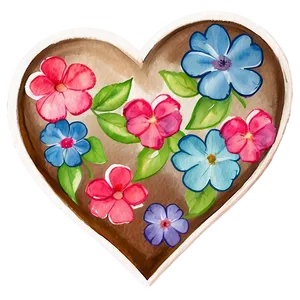 Watercolor Heart Painting PNG C