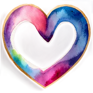 Watercolor Heart Painting PNG D