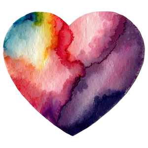 Watercolor Heart Print PNG 21