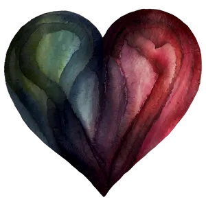 Watercolor Heart Print PNG Jkt60 PNG