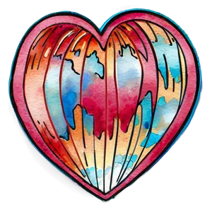 Watercolor Heart Vector PNG 12 PNG