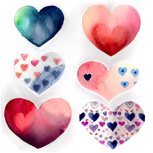 Watercolor Hearts Png 28 PNG image