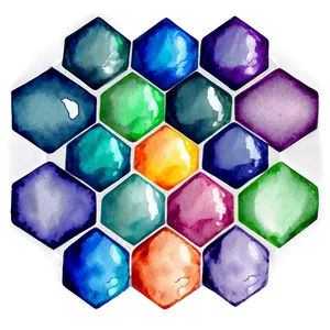 Watercolor Hexagon Pattern Png 3 PNG image