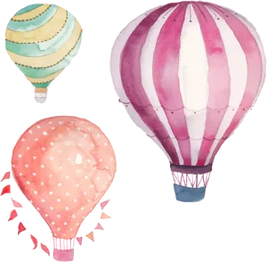 Watercolor Hot Air Balloons