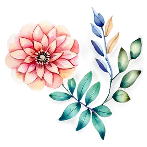 Watercolor Indie Flower Design Png 06252024 PNG image