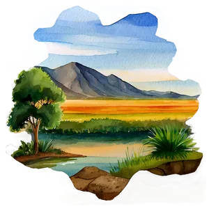 Watercolor Landscape Png 83 PNG image