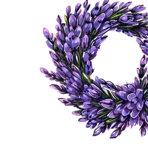 Watercolor Lavender Wreath PNG 05242024