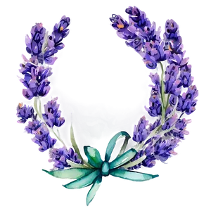 Watercolor Lavender Wreath PNG Pva80