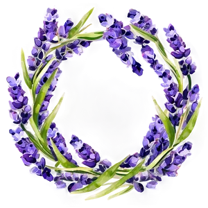 Watercolor Lavender Wreath PNG Xiw