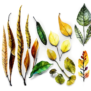 Watercolor Leaves PNG 05042024