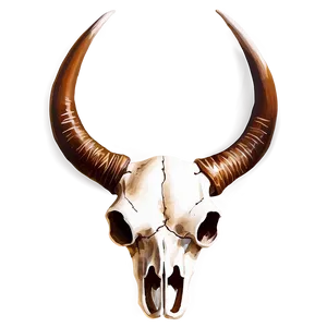 Watercolor Longhorn Skull Paint PNG 9