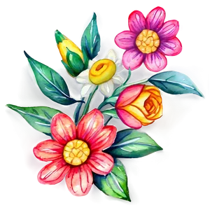 Watercolor Mexican Flowers PNG Hhc PNG