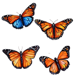 Watercolor Monarch Butterflies Png 51 PNG image