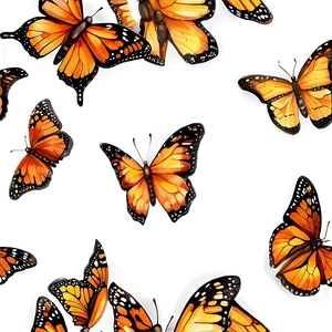 Watercolor Monarch Butterflies Png Pta70 PNG image