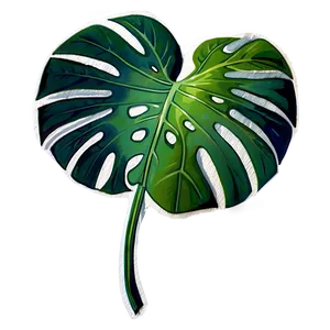 Watercolor Monstera Leaf PNG 05232024