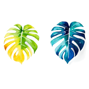 Watercolor Monstera Leaf Png 05232024 PNG image