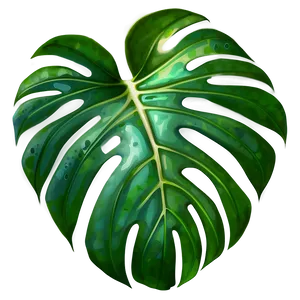 Watercolor Monstera Leaf PNG Qny