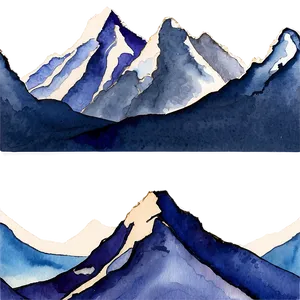 Watercolor Mountain Range PNG Xfr60