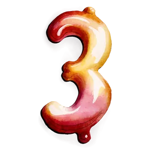 Watercolor Number 3 Png Gry83 PNG image