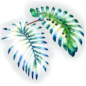 Watercolor Palm Leaves PNG 18