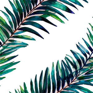 Watercolor Palm Leaves PNG Dgx60