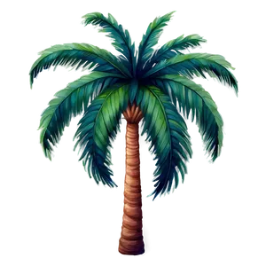 Watercolor Palm Tree Emoji PNG Wcn1 PNG