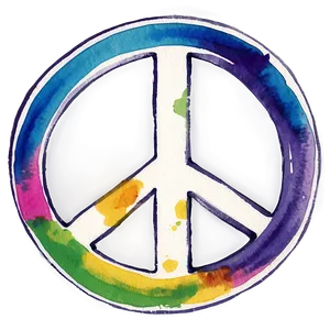 Watercolor Peace Sign PNG Xke