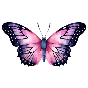 Watercolor Pink Butterfly Artwork PNG 15