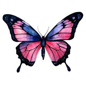 Watercolor Pink Butterfly Artwork PNG Fxd