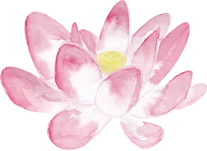 Watercolor Pink Lotus Flower PNG image