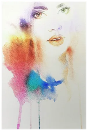 Watercolor Portrait Abstract Art PNG image