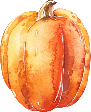 Watercolor Pumpkin Artwork PNG image