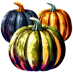Watercolor Pumpkin Clipart PNG 37