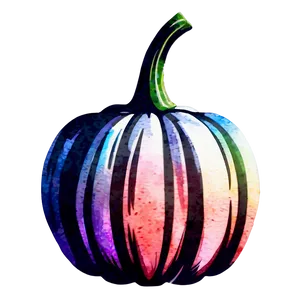 Watercolor Pumpkin Silhouette PNG 06292024